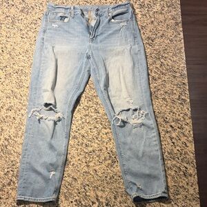 American Eagle Outfitters Light Blue Ripped Boyfriend Jeans